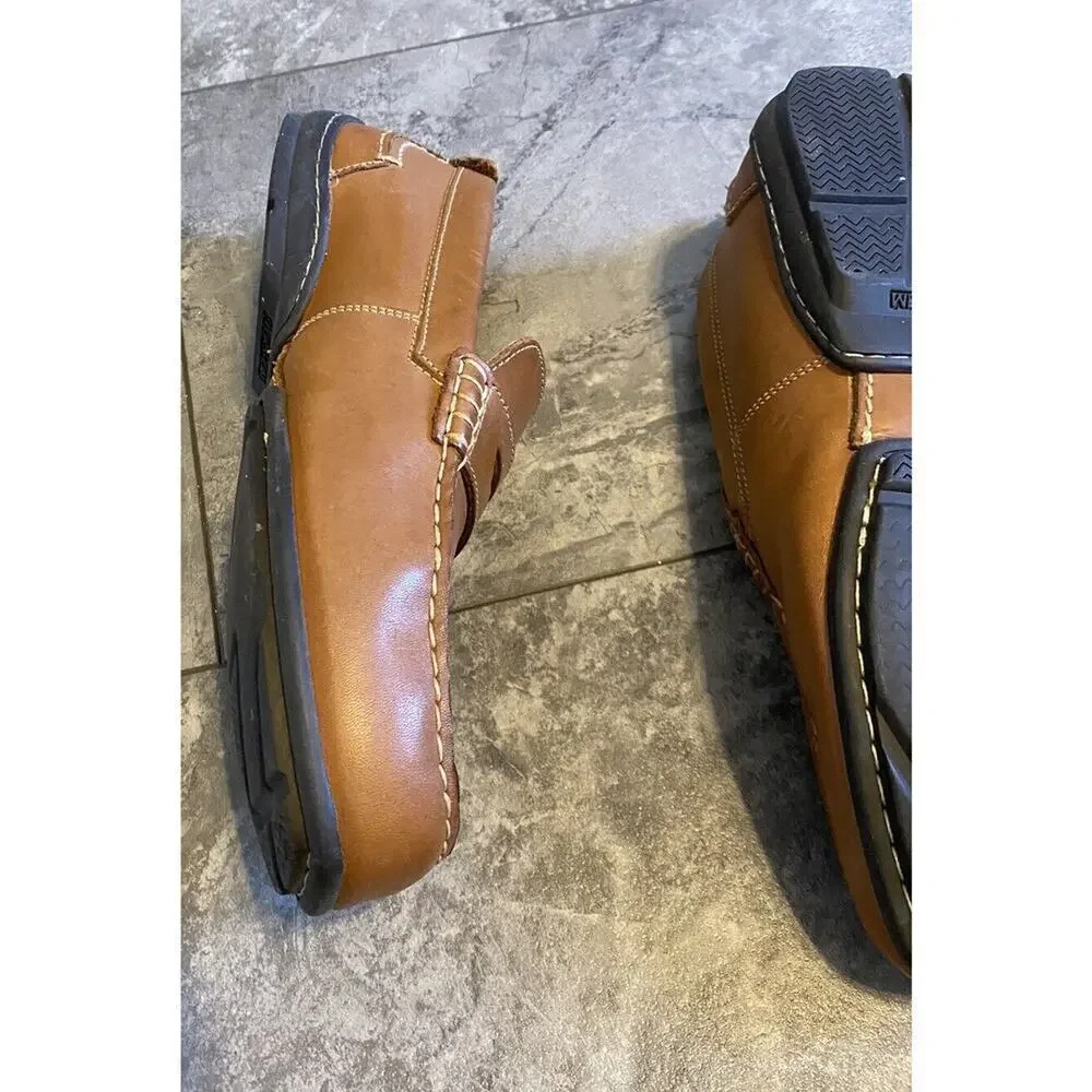 Florsheim Men's 10 1/2 Brown Leather Driving Moccasin Moc Toe Penny Loafers